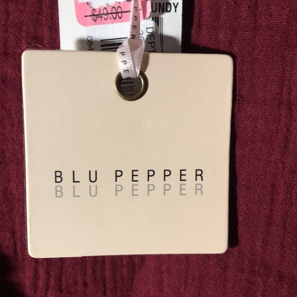 Blu Pepper Burgundy Vest S NWT - Picture 3 of 8